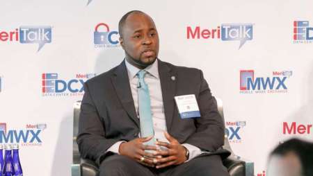 Yemi Oshinnaiye speaking during his panel on DCOI