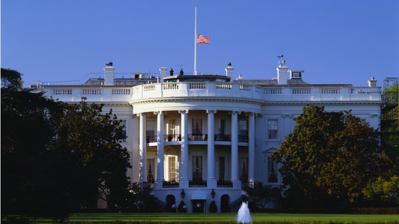 White House flag at half mast